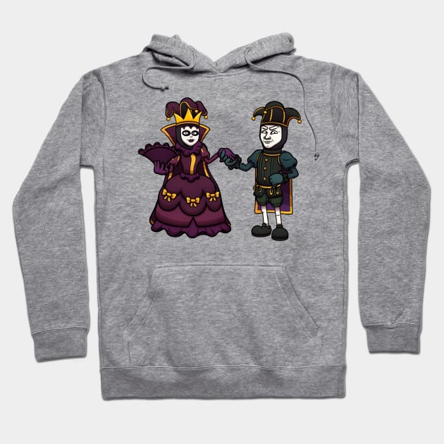 Venice Carnival Jester Couple Hoodie by TheMaskedTooner